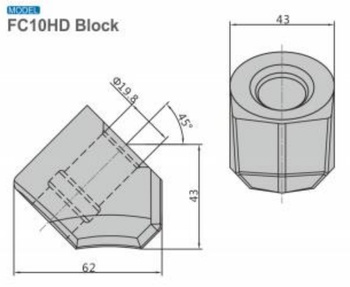 Gniazdo obsada noża FC10HD  Block bit holder