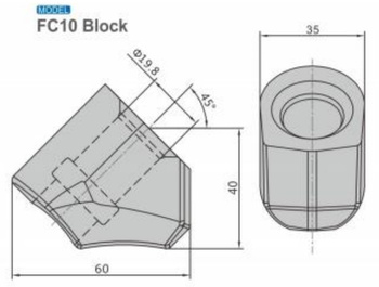 Gniazdo obsada noża FC10 Block bit holder